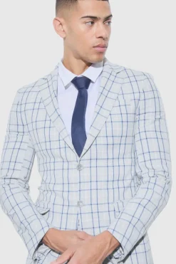 Super Skinny Grey Check Suit Trousers