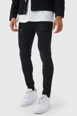Super Skinny Jeans With All Over Rips
