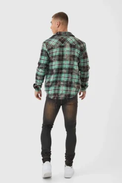 Super Skinny Stretch Stacked Brown Tinted Jeans