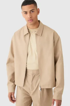 Tailored Zip Up Boxy Fit Harrington Smart Set