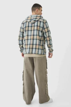 Tall Baggy Fit Washed Multi Pocket Cargo Jeans