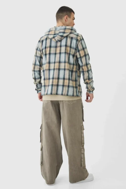 Tall Baggy Fit Washed Multi Pocket Cargo Jeans