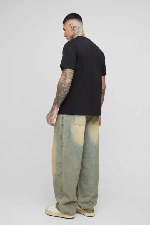 Tall Balloon Fit Pleat Knee Tinted Jeans
