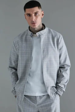 Tall Check Tailored Wide Leg Trousers