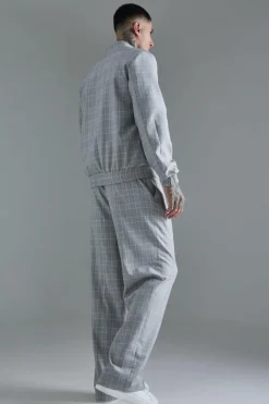 Tall Check Tailored Wide Leg Trousers