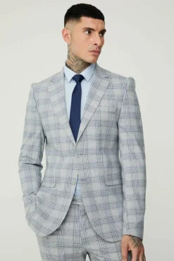 Tall Checked Skinny Fit Suit