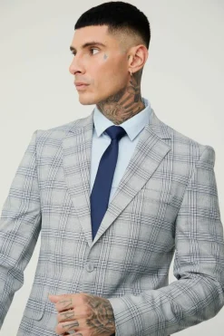 Tall Checked Skinny Fit Suit