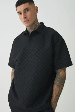 Tall 3D Texture Polo and Trouser Set