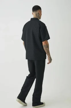 Tall 3D Texture Polo and Trouser Set