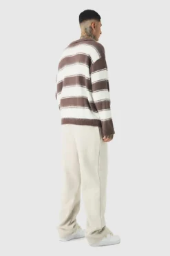 Tall Double Waistband Baggy Fit Jersey Bottoms In Stone
