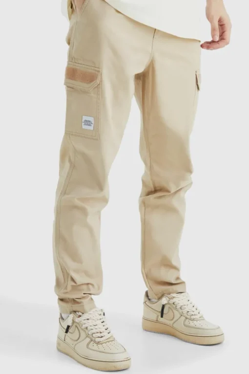 Tall Elastic Comfort Felt Detail Cargo Trouser