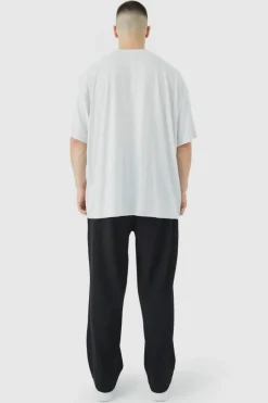 Tall Elastic Waist Relaxed Fit Cropped Pleated Trouser