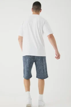 Tall Elasticated Waist Relaxed Jacquard Abstract Shorts