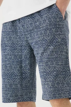 Tall Elasticated Waist Relaxed Jacquard Abstract Shorts