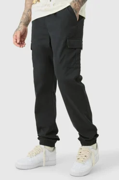 Tall Elasticated Waist Twill Slim Fit Cargo Trouser
