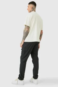 Tall Elasticated Waist Twill Slim Fit Cargo Trouser
