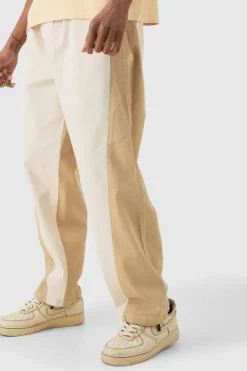 Tall Elasticated Waist Twill Crop Twisted Seam Washed Trouser