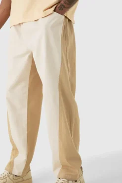 Tall Elasticated Waist Twill Crop Twisted Seam Washed Trouser