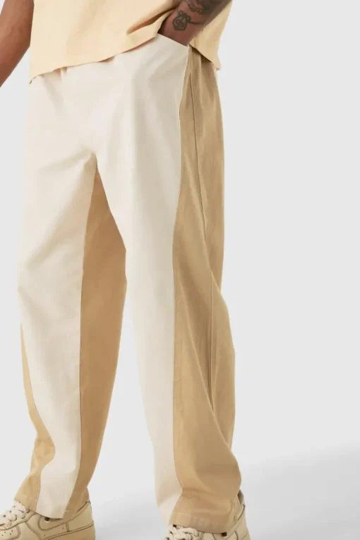 Tall Elasticated Waist Twill Crop Twisted Seam Washed Trouser