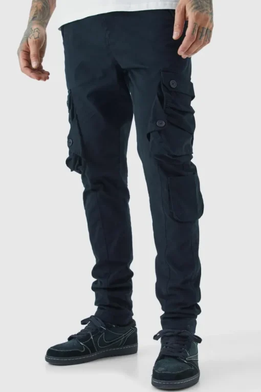 Tall Fixed Waist Skinny Stretch Twill Cargo Trouser