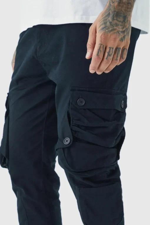 Tall Fixed Waist Skinny Stretch Twill Cargo Trouser