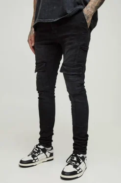Tall Heavyweight Skinny Fit Cargo Trousers
