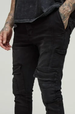 Tall Heavyweight Skinny Fit Cargo Trousers