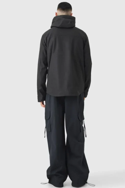 Tall Lightweight Hooded Parka Jacket In Black