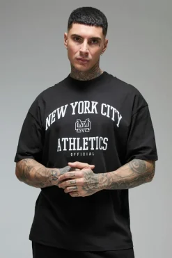 Tall Man Active New York City Athletics' Oversized Extended Neck T-shirt