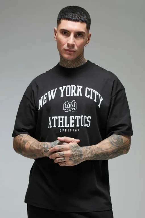 Tall Man Active New York City Athletics' Oversized Extended Neck T-shirt
