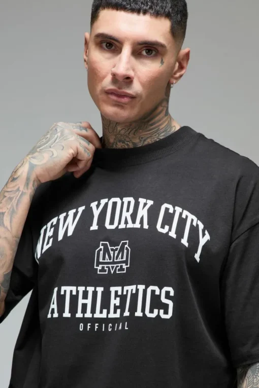 Tall Man Active New York City Athletics' Oversized Extended Neck T-shirt