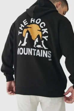 Tall Mountains Graphic Oversized Hoodie