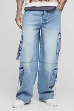 Tall Multi Pocket Baggy Cargo Jeans