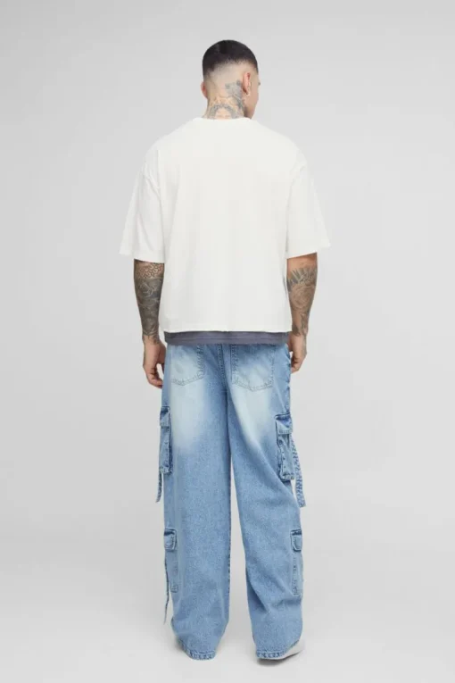 Tall Multi Pocket Baggy Cargo Jeans