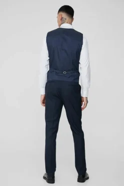 Tall Navy Pinstripe Waistcoat