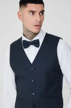 Tall Navy Pinstripe Waistcoat