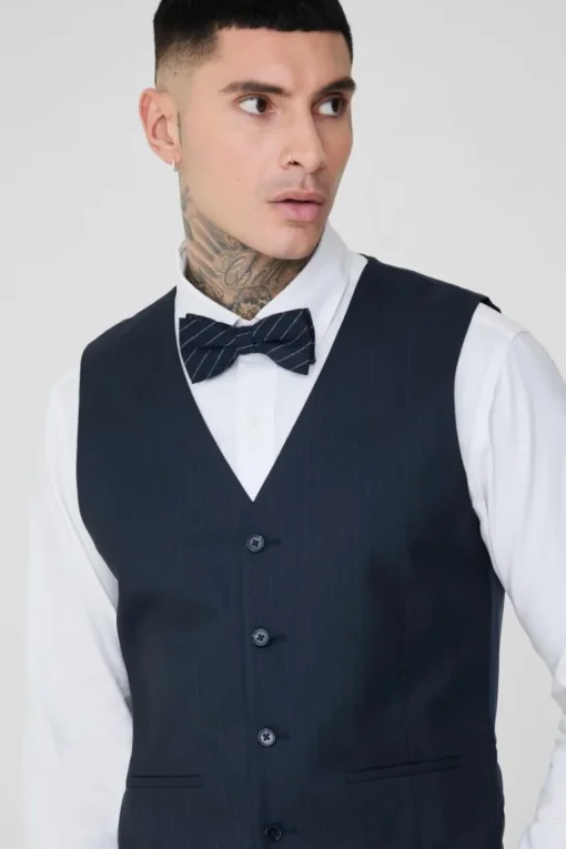 Tall Navy Pinstripe Waistcoat