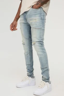 Tall Overdye Skinny Distressed Carpenter Jeans