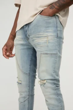 Tall Overdye Skinny Distressed Carpenter Jeans