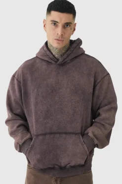 Tall Oversized Boxy Acid Wash Hoodie
