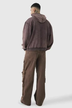 Tall Oversized Boxy Acid Wash Hoodie