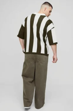 Tall Oversized Boxy Football Knitted Polo