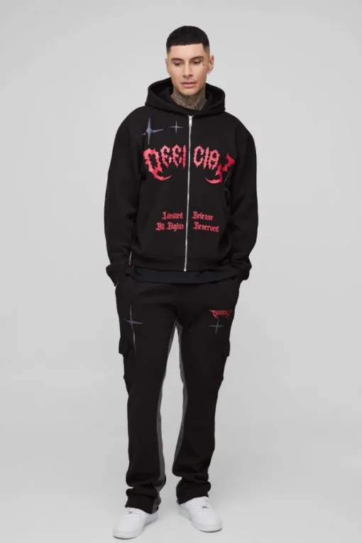 Tall Oversized Boxy Official Hooded Gusset Jogger Tracksuit