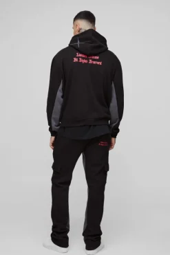 Tall Oversized Boxy Official Hooded Gusset Jogger Tracksuit
