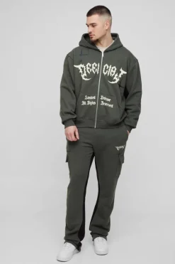 Tall Oversized Boxy Official Hooded Gusset Jogger Tracksuit