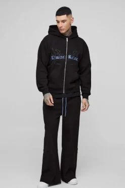 Tall Oversized Boxy Seam Detail Limited Hooded Wide Fit Tracksuit
