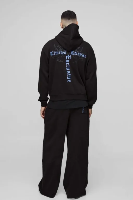 Tall Oversized Boxy Seam Detail Limited Hooded Wide Fit Tracksuit