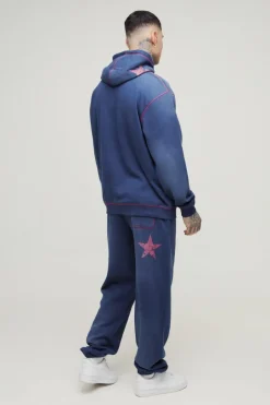 Tall Oversized Contrast Stitch Lmted Spray Wash Jogger