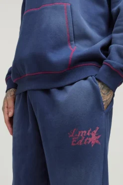 Tall Oversized Contrast Stitch Lmted Spray Wash Jogger