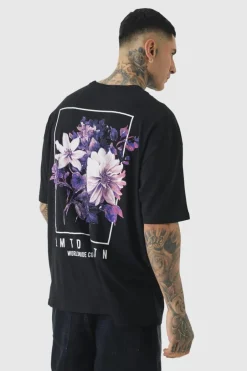 Tall Oversized Floral Back Graphic T-shirt